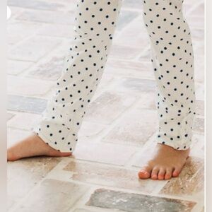 Girls Navy Polka Dot Leggings